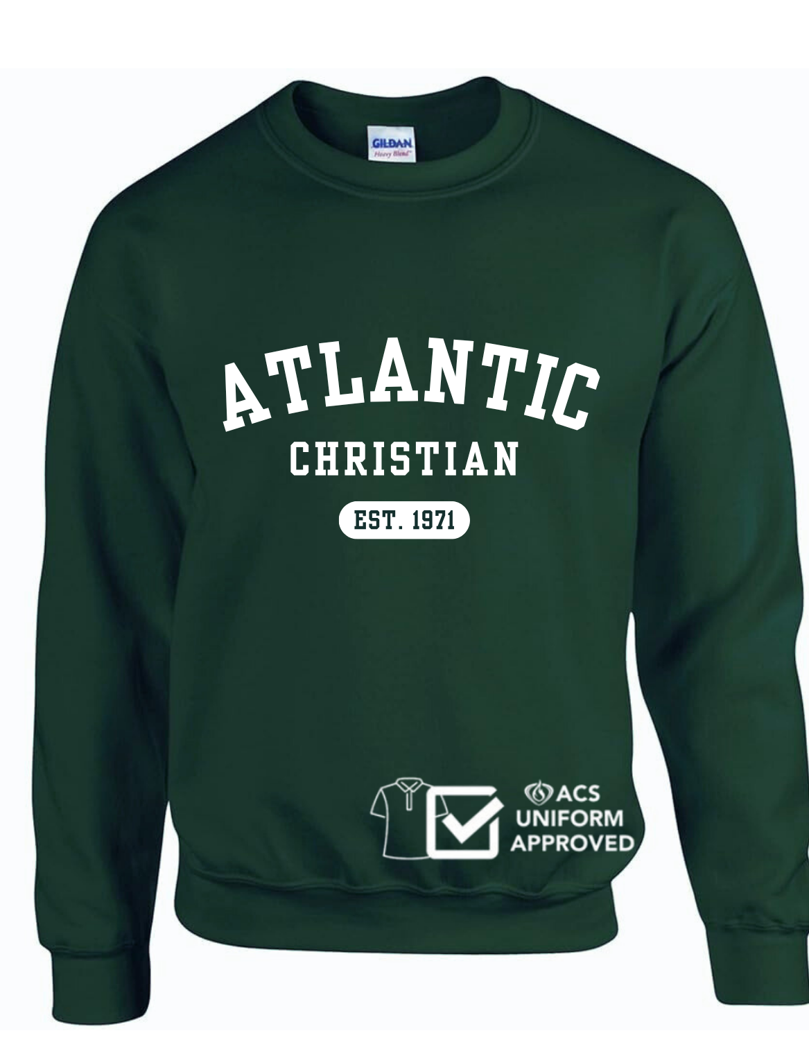 ACS Uniform-Approved Crew Sweatshirt - 2025 Design - Available in Black, Gray and Dark Green