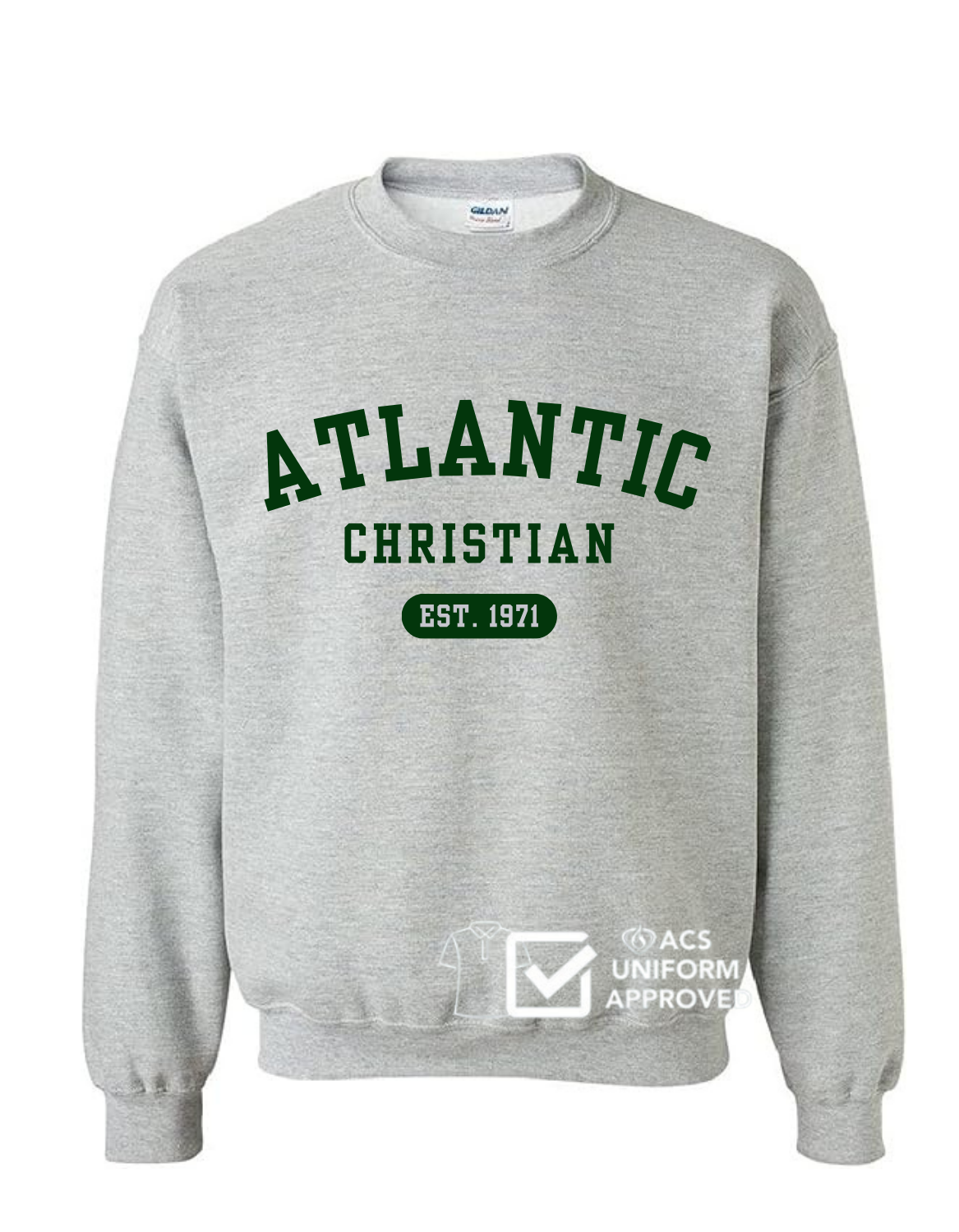 ACS Uniform-Approved Crew Sweatshirt - 2025 Design - Available in Black, Gray and Dark Green