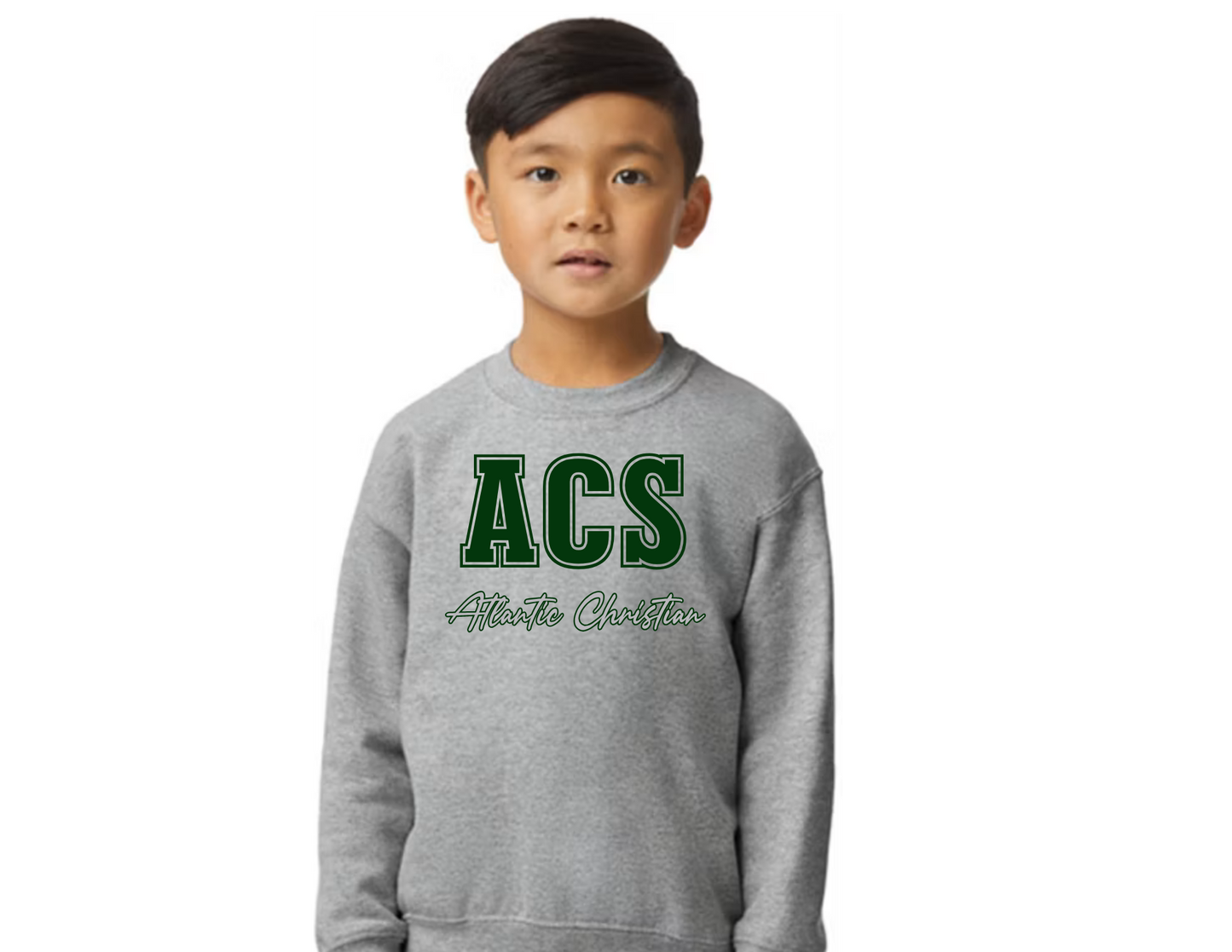2026 Design 2 - ACS Uniform-Approved Crew Sweatshirt with small ACS logo - Available in Gray, Black and Dark Green