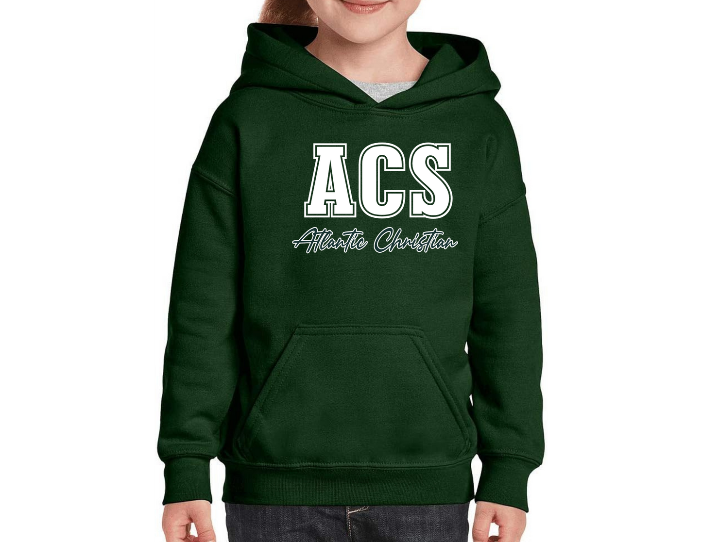 2026 Design 2 - ACS Uniform-Approved Hooded Sweatshirt - ACS Atlantic Christian- Available in Gray, Black and Dark Green