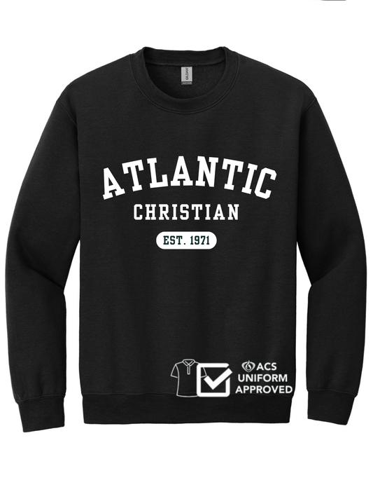 ACS Uniform-Approved Crew Sweatshirt - 2025 Design - Available in Black, Gray and Dark Green