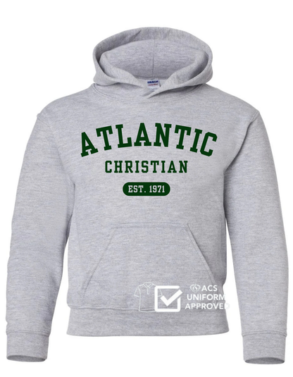 ACS Uniform-Approved Hooded Sweatshirt with EST 1971 Design - Available in Gray, Black and Dark Green
