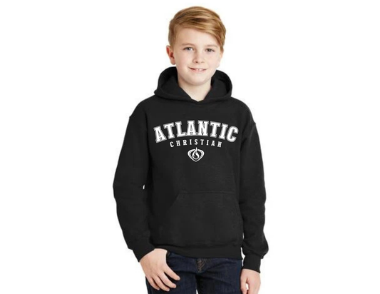 2026 Design 1  - ACS Uniform-Approved Hooded Sweatshirt - Atlantic Christian with Flame - Available in Gray, Black and Dark Green