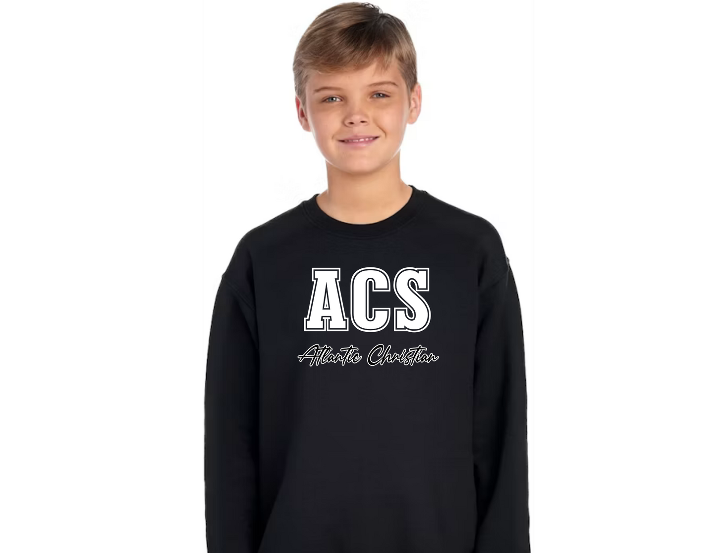 2026 Design 2 - ACS Uniform-Approved Crew Sweatshirt with small ACS logo - Available in Gray, Black and Dark Green