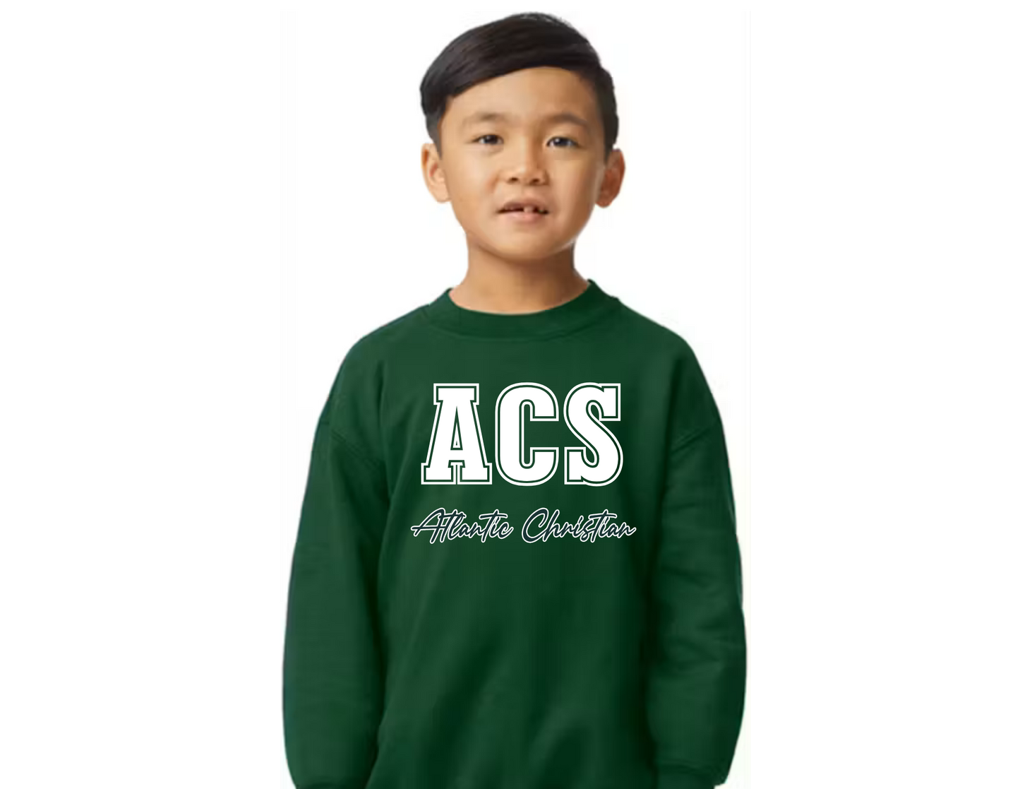 2026 Design 2 - ACS Uniform-Approved Crew Sweatshirt with small ACS logo - Available in Gray, Black and Dark Green