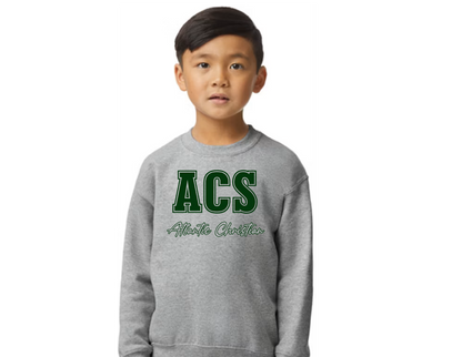 2026 Design 2 - ACS Uniform-Approved Crew Sweatshirt with small ACS logo - Available in Gray, Black and Dark Green