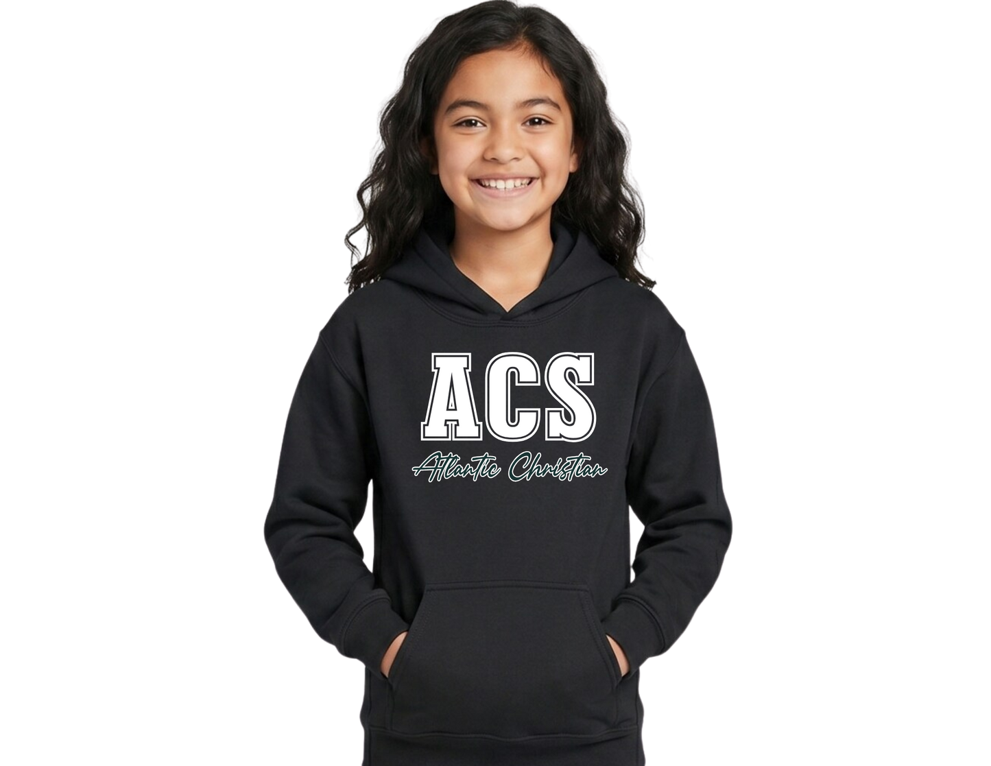 2026 Design 2 - ACS Uniform-Approved Hooded Sweatshirt - ACS Atlantic Christian- Available in Gray, Black and Dark Green