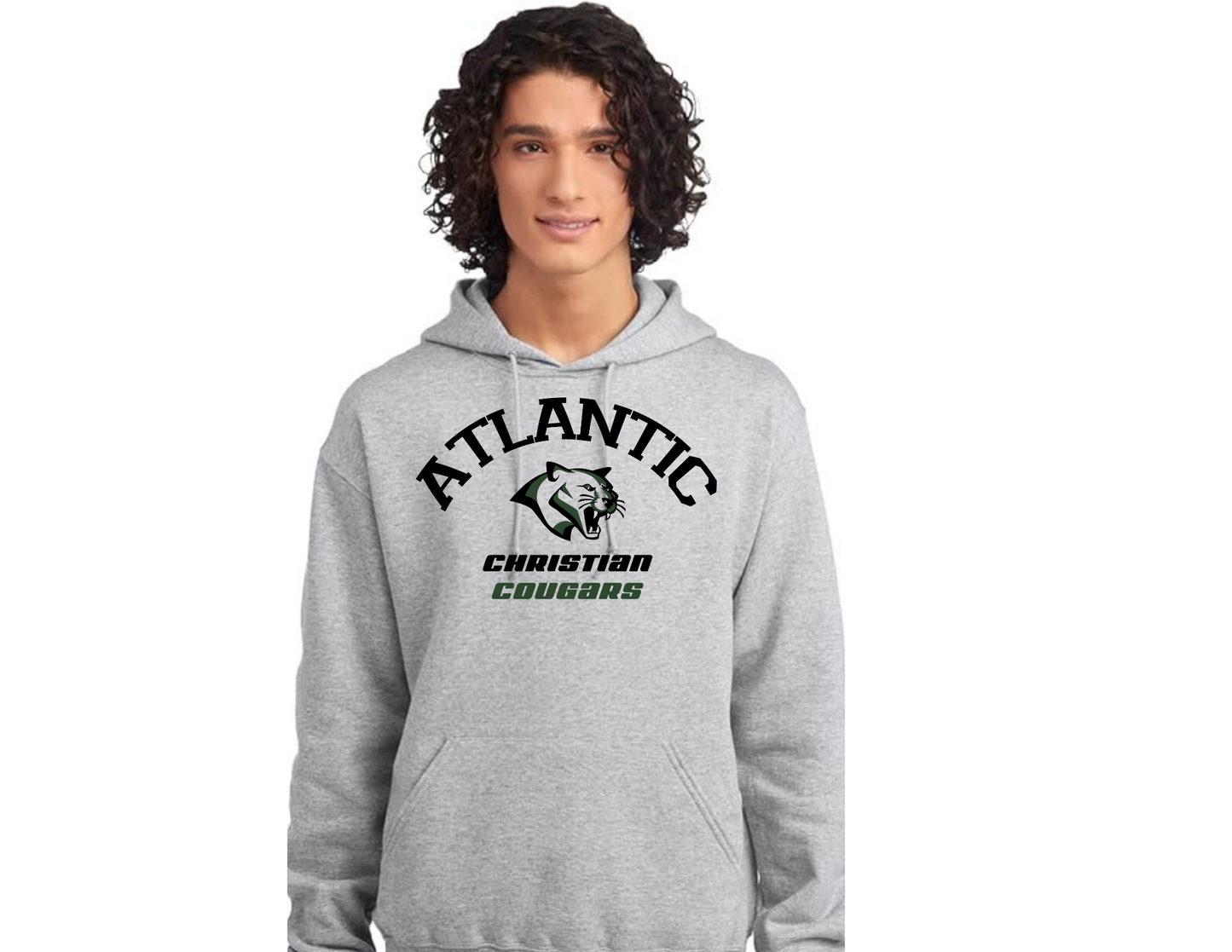 ACS Uniform-Approved Hooded Sweatshirt - Gray with Atlantic Christian Cougars Design