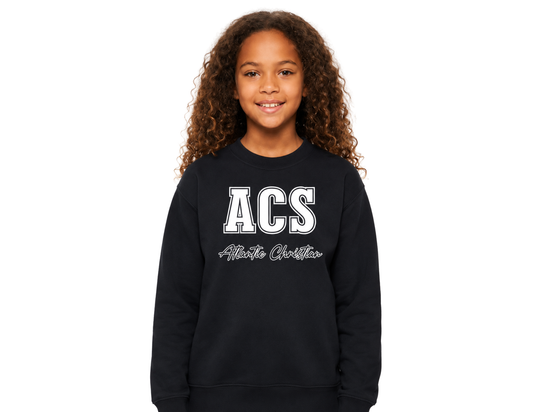 2026 Design 2 - ACS Uniform-Approved Crew Sweatshirt with small ACS logo - Available in Gray, Black and Dark Green