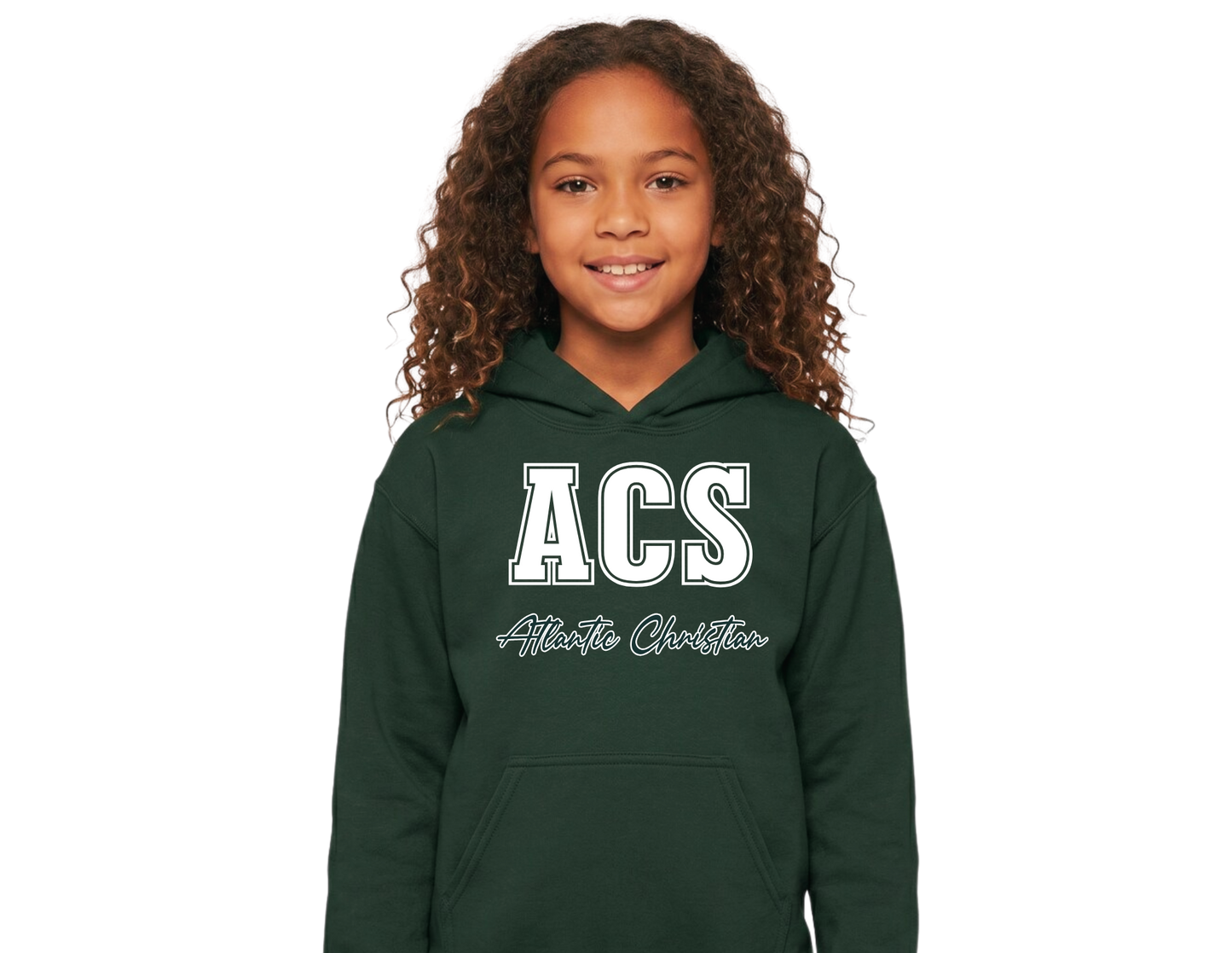 2026 Design 2 - ACS Uniform-Approved Hooded Sweatshirt - ACS Atlantic Christian- Available in Gray, Black and Dark Green