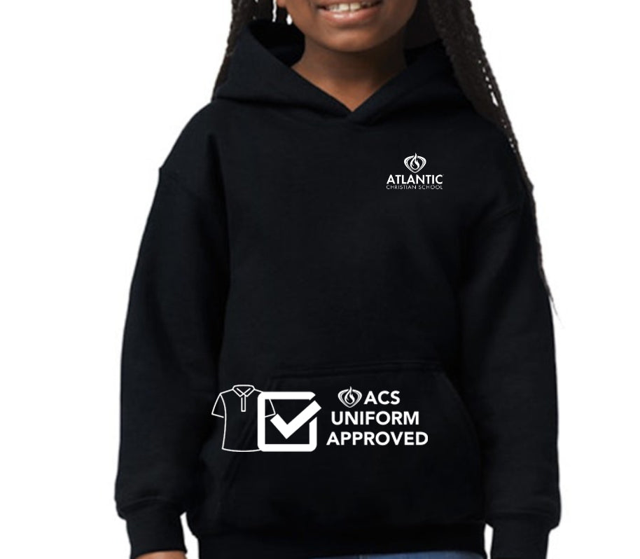ACS Uniform-Approved Hooded Sweatshirt with small ACS Logo - Available in Black and Dark Green