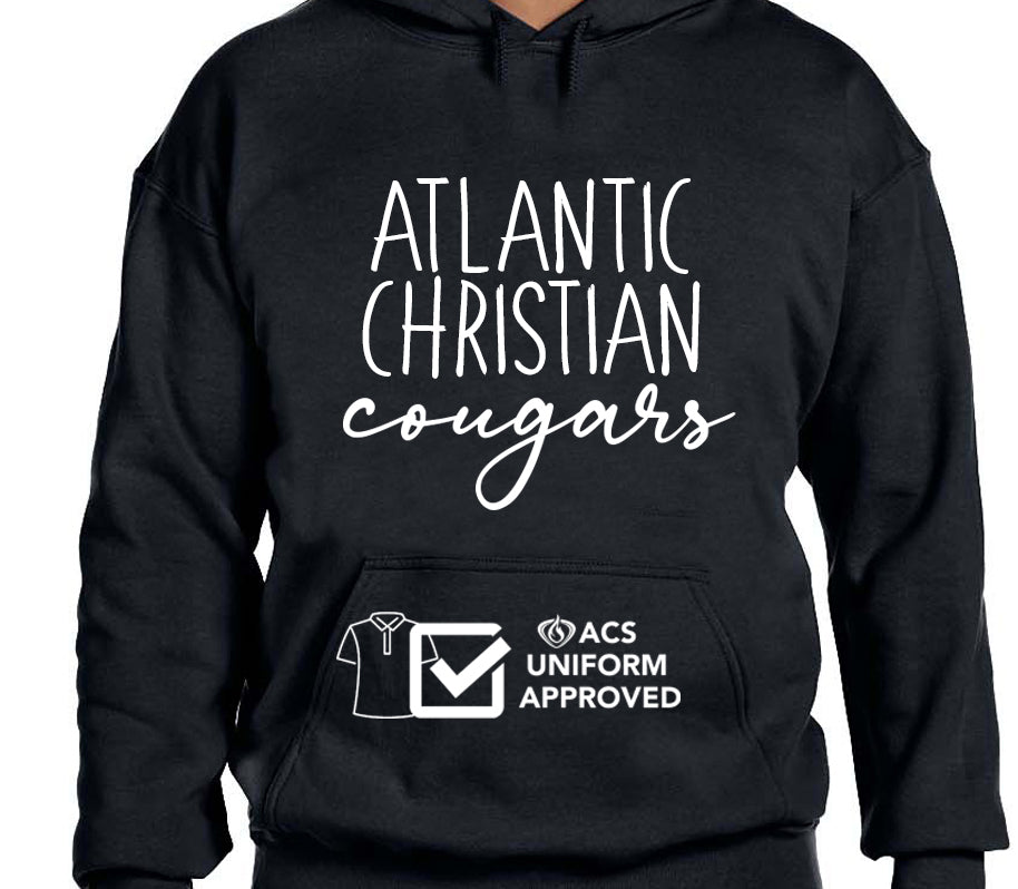 ACS Uniform-Approved Hooded Sweatshirt with White Lettering - Available in Black, Dark Green and Gray